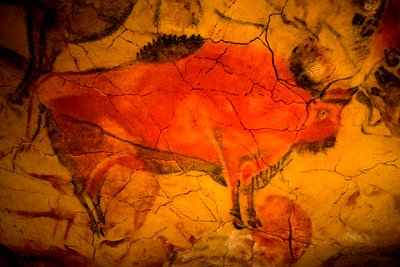 Bisonmalerei in den Höhlen von Altamira, Oberes Paläolithikum, Museum Santander, Kantabrien, Spanien von Unbekannt Unbekannt